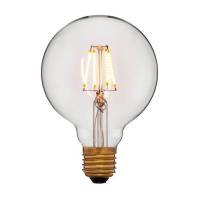 Лампа светодиодная диммируемая E27 4W 1800K шар прозрачный 056-779