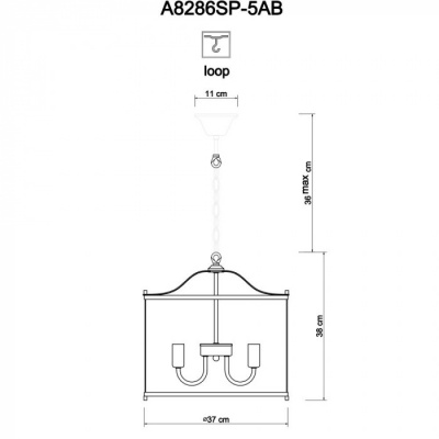 Подвесной светильник Bruno A8286SP-5AB
