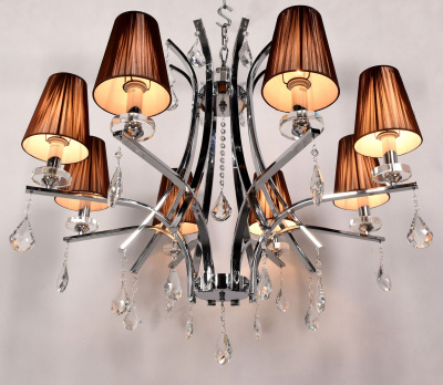 Хрустальная подвесная люстра Lumina Deco Glamour LDP 66247-8 BR+CHR