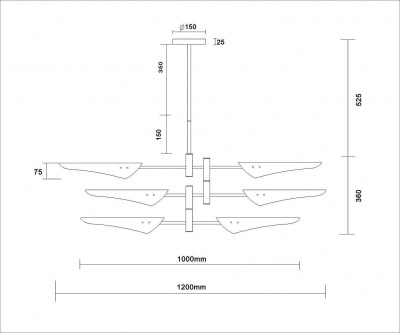 Люстра Crystal Lux (без плафонов) RAFAEL SP6 CHROME