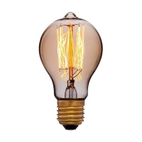 Лампа накаливания E27 40W груша золотая 051-873