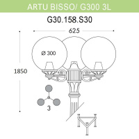 Уличный фонарь Fumagalli Artu Bisso/G300 3L G30.158.S30.BZE27